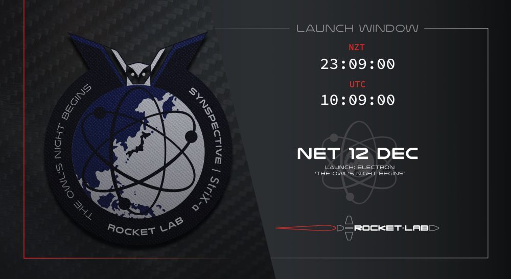 Rocket Lab's next Electron launch, set for December 12, is called 'The Owl's Night Begins'