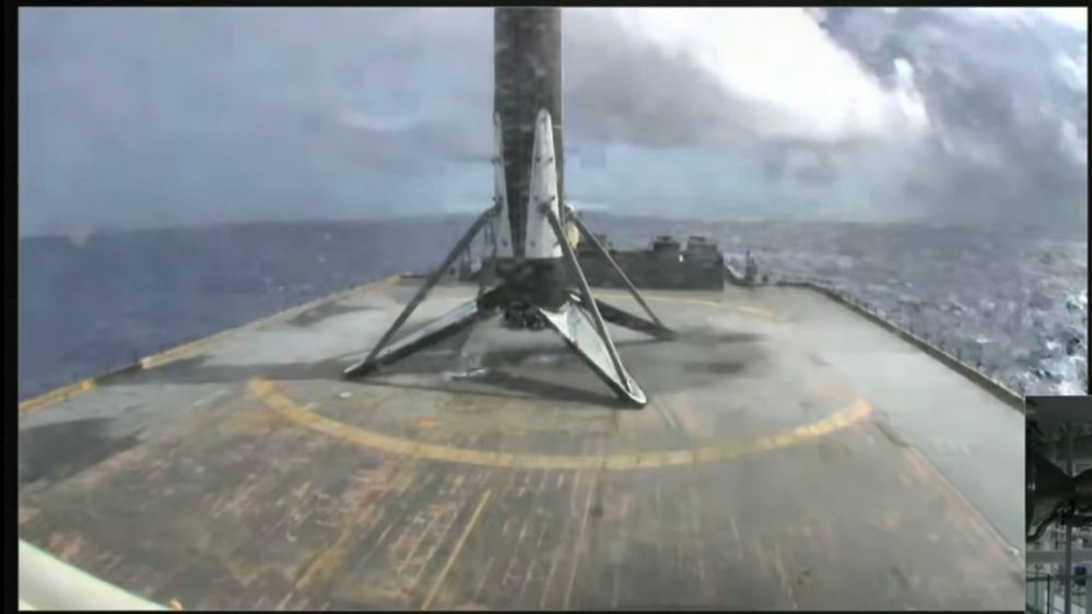 Rough seas to blame? Another SpaceX booster returns to port leaning to one side