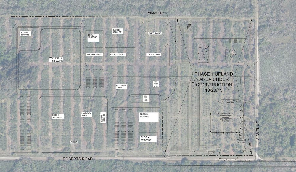 SpaceX continuing work on new Falcon 9 Facility at Kennedy Space Center - Roberts Road