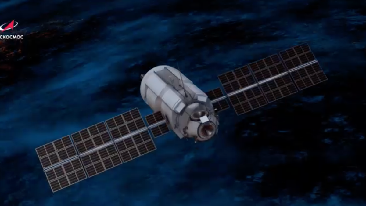 Russian Nauka module in orbit, render.