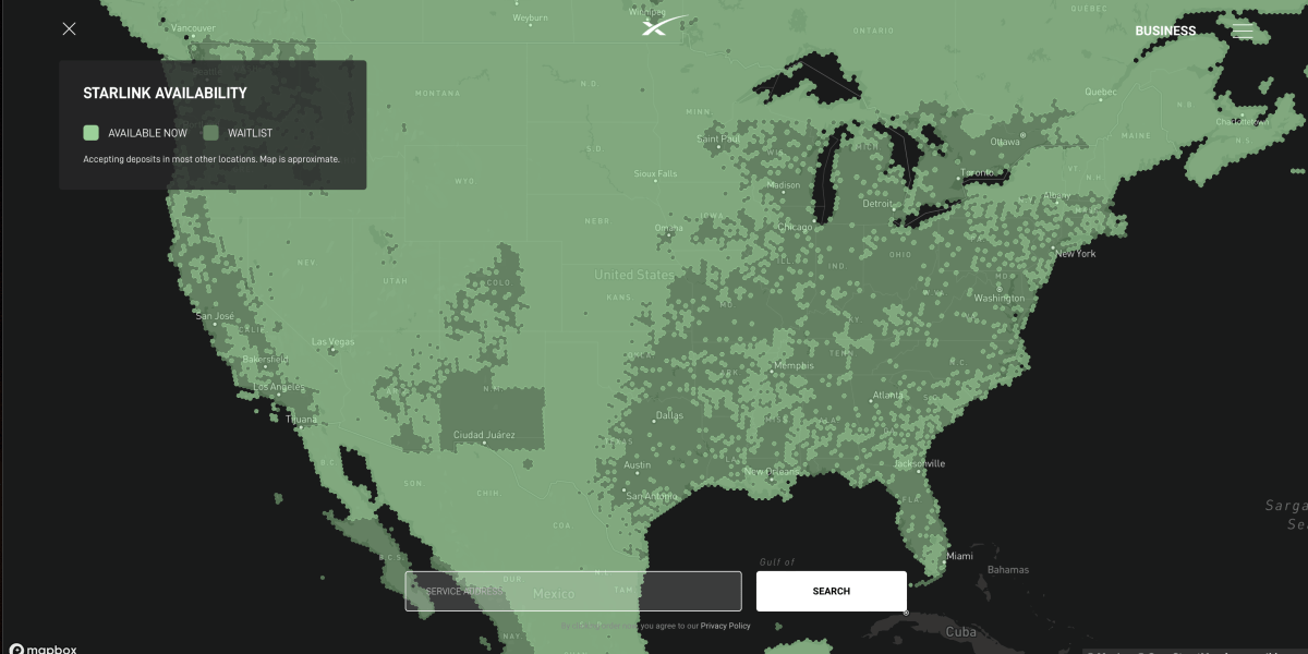 Where Is Starlink Available Map