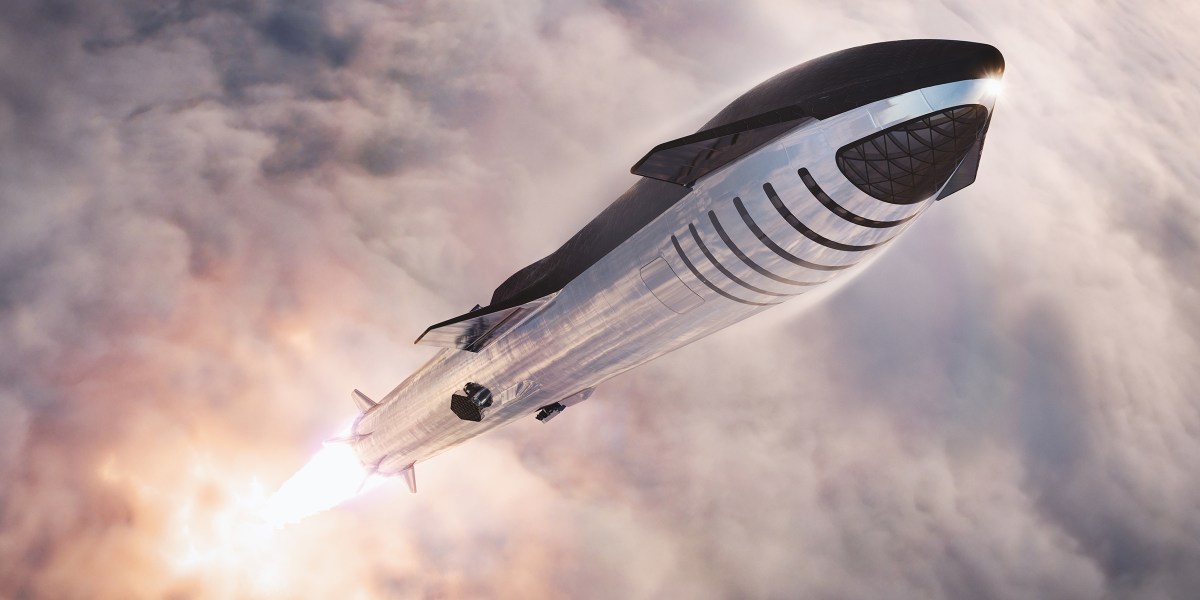 Starship launch render