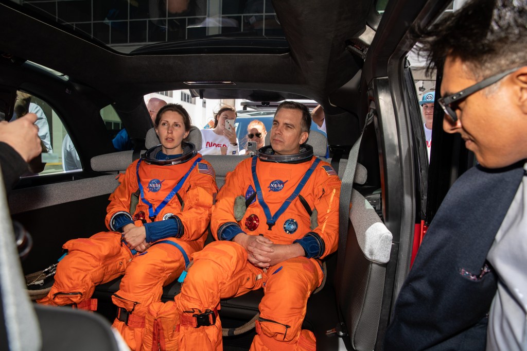 Testing the fit of Astronauts suits inside Canoo's vehicle