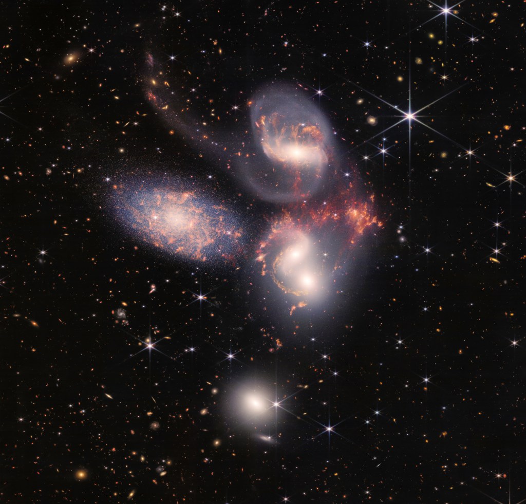 JWST capture of Stephan's Quintet.