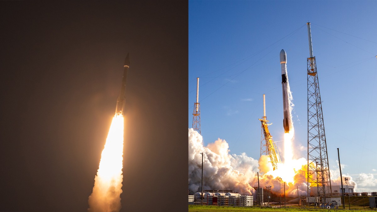 Atlas V and Falcon 9 launch