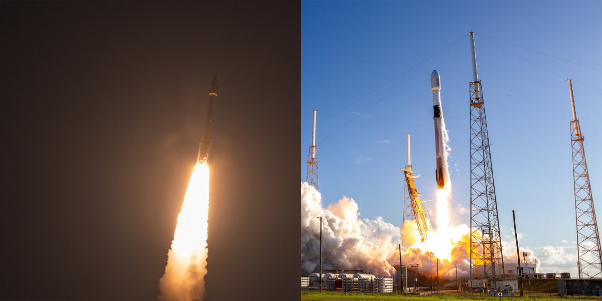 Atlas V and Falcon 9 launch