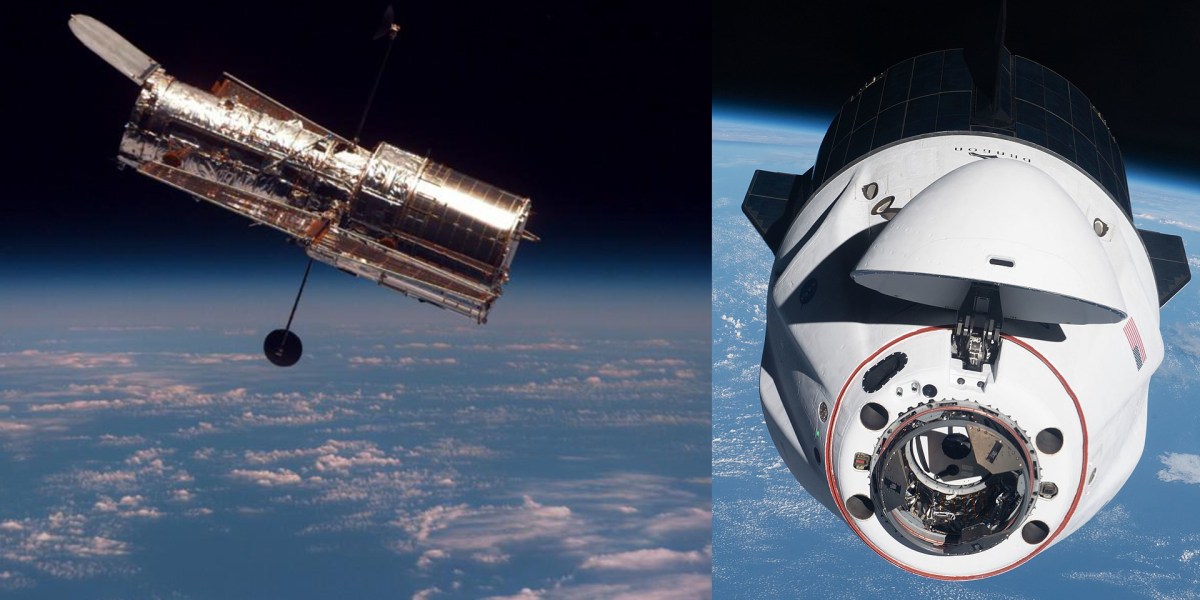 spacex dragon and Hubble telescope