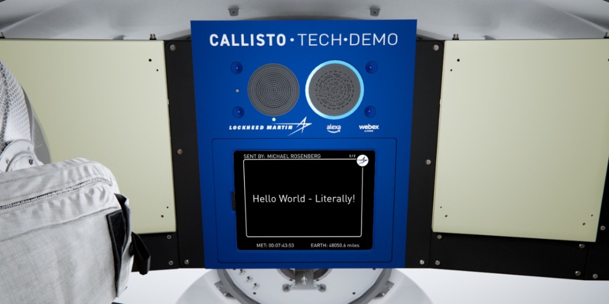 Callisto technology demo on Artemis 1's Orion displaying user submitted message on an iPad while traveling around the Moon